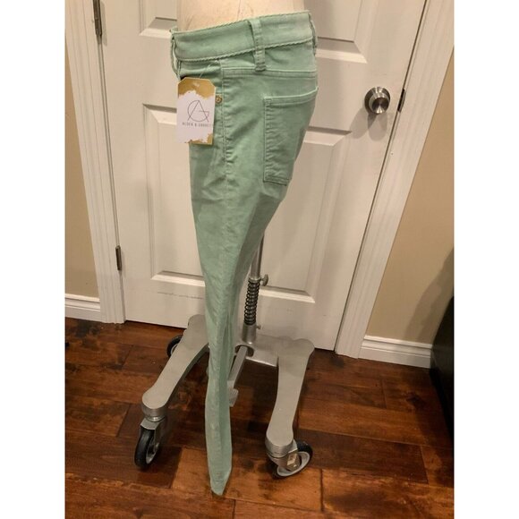 Tory Burch Light Green Ivy Super Skinny Corduroy Pants, Size 26, NWT! $195 - Picture 3 of 9